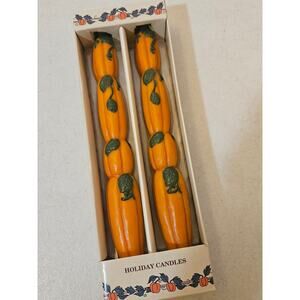 Vintage Russ Harvest Pumpkin Candles Fall HolidayTaper Candles in the box